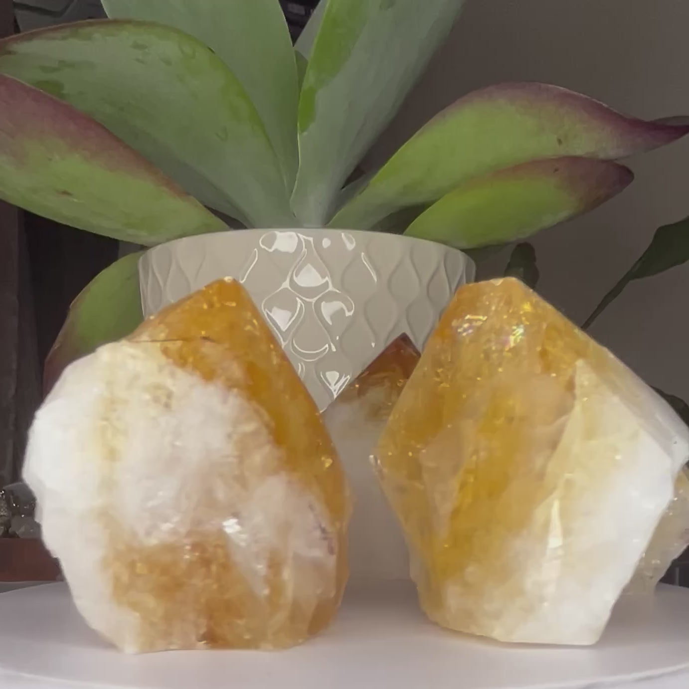 Citrine Cut Base Point (Heat Treated) - Abundance & Success