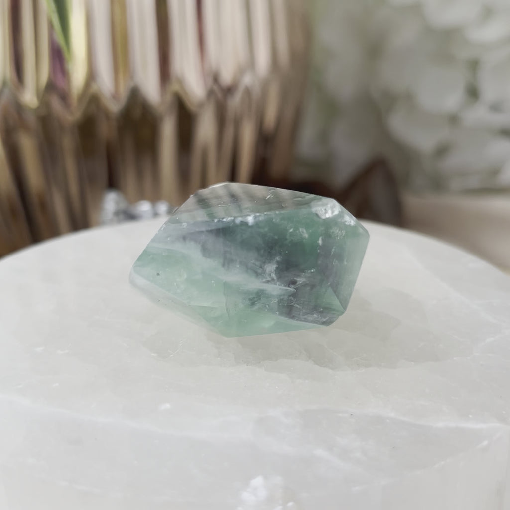 Fluorite Faceted Freeform - Intuition & Protection