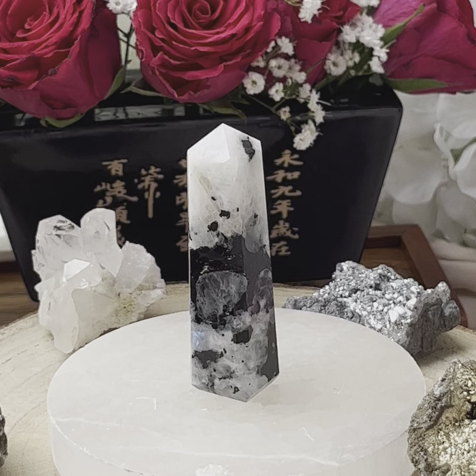 Rainbow Moonstone Obelisk - Feminine Energy