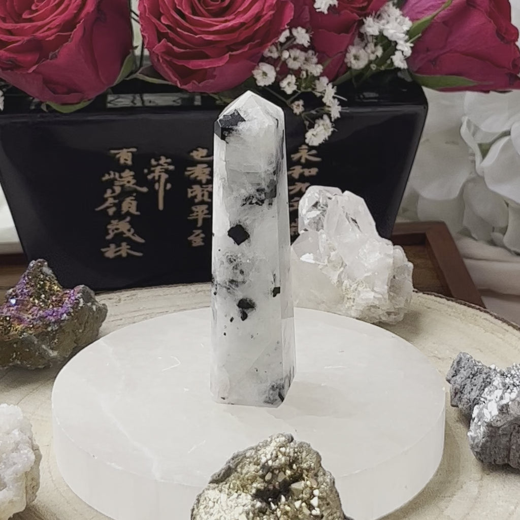 Rainbow Moonstone Obelisk - Feminine Energy