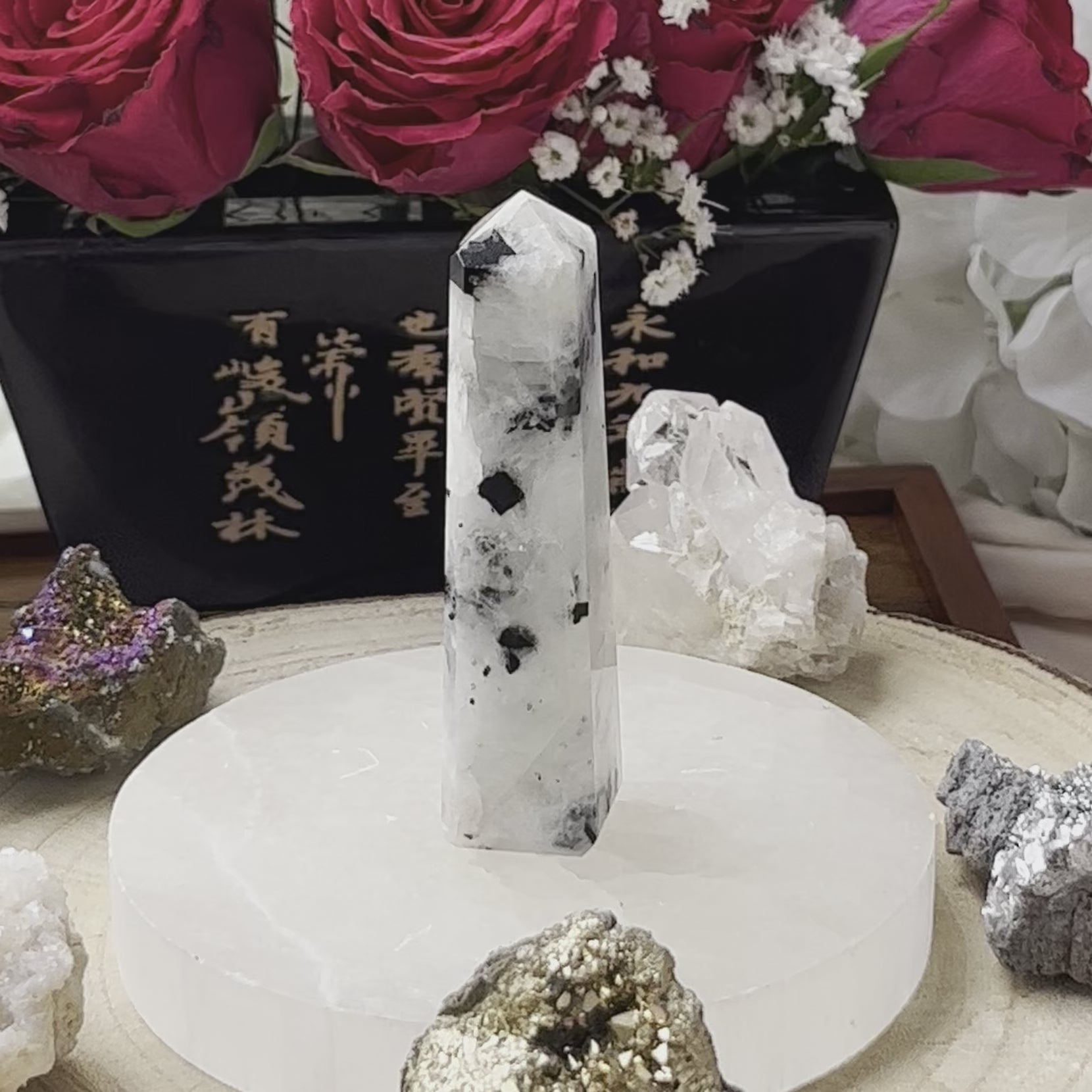 Rainbow Moonstone Obelisk - Feminine Energy