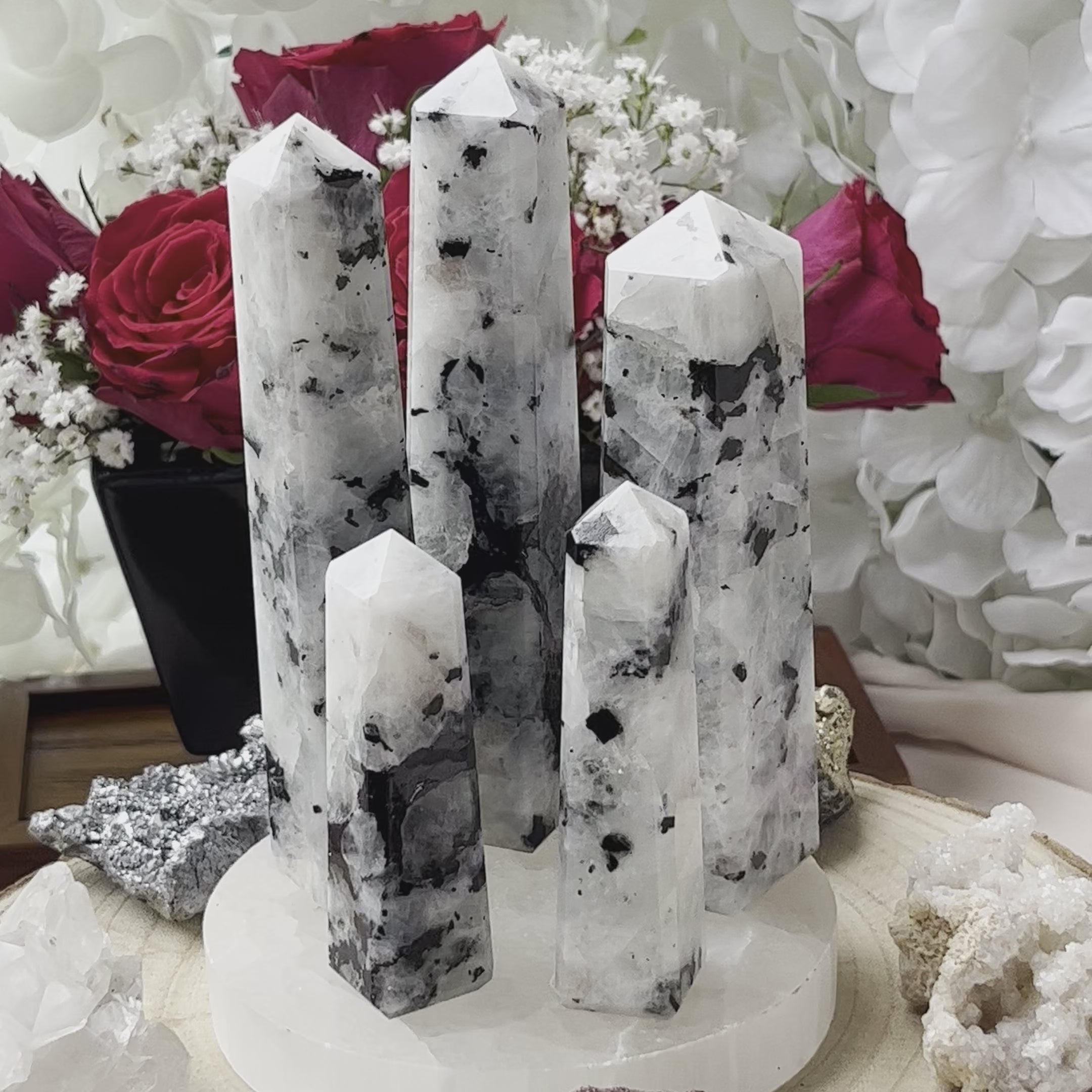Rainbow Moonstone Obelisk - Feminine Energy