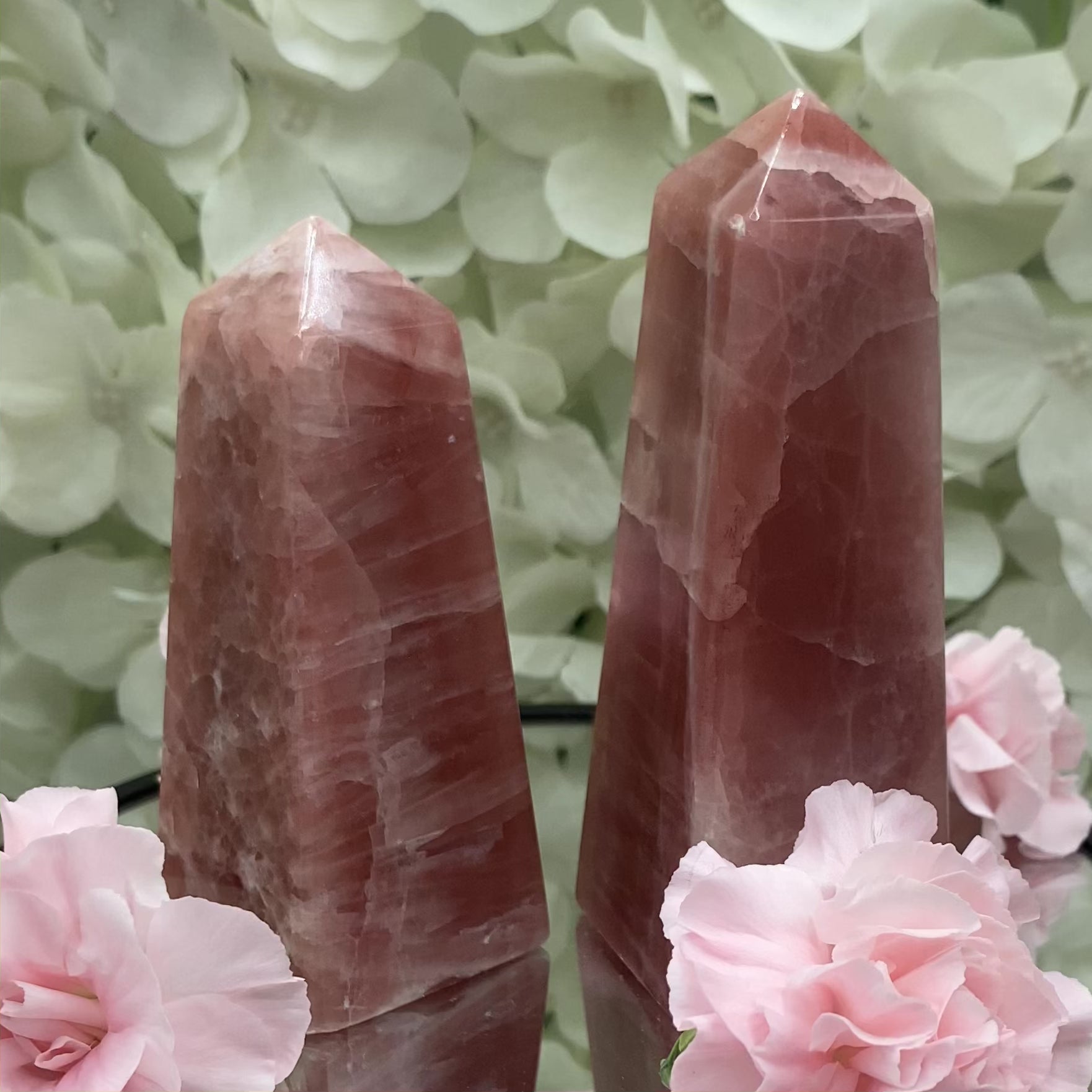 Strawberry Calcite Obelisk - Motivation & Willpower