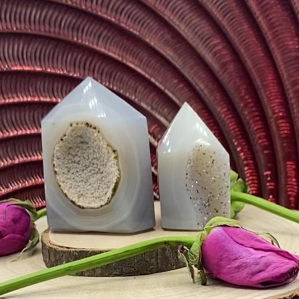 Agate Drusy Polished Point - Balance & Harmony