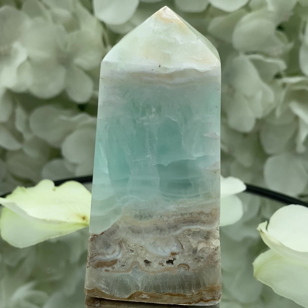 Caribbean Calcite Obelisk - Spiritual Growth & Self-Confidence