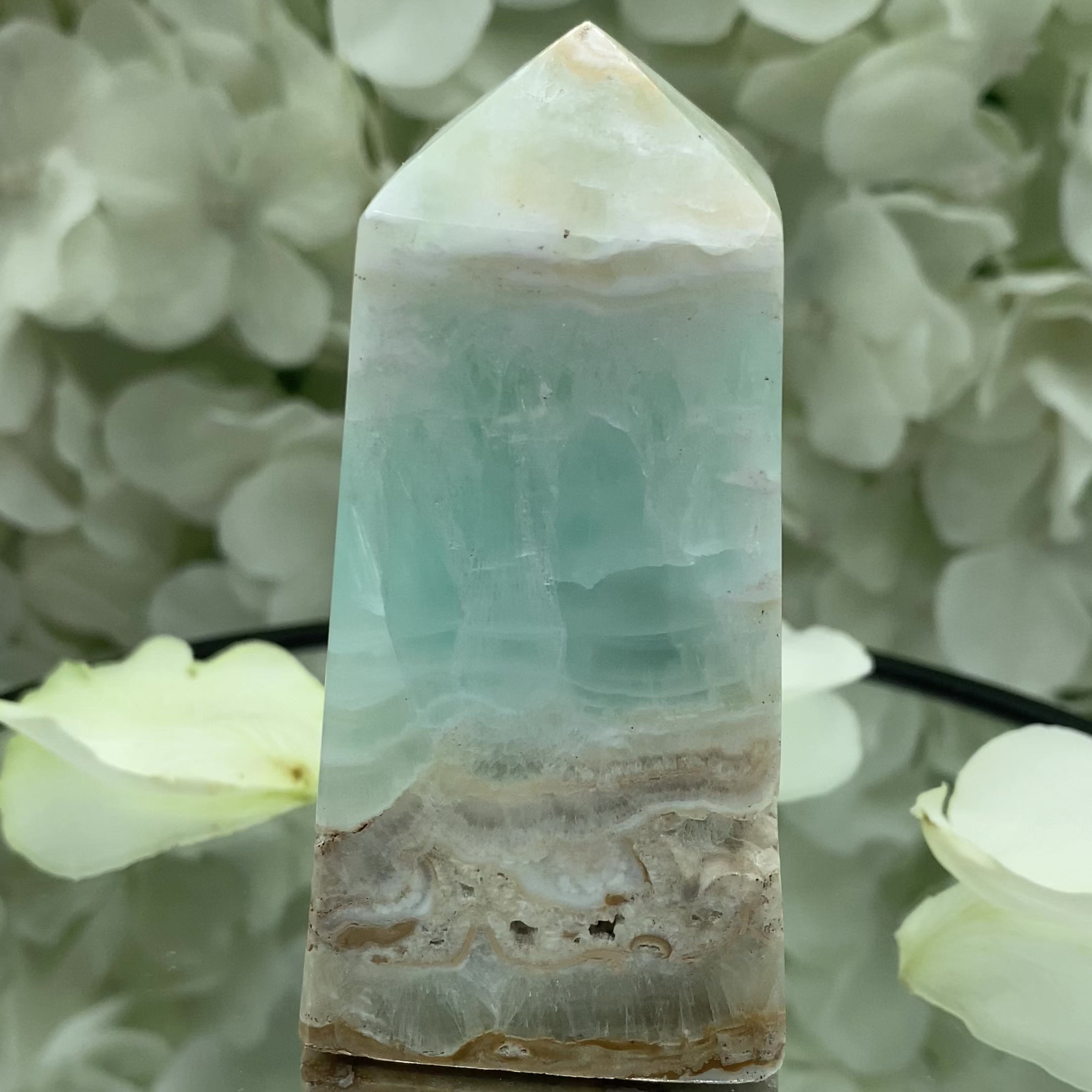 Caribbean Calcite Obelisk - Spiritual Growth & Self-Confidence