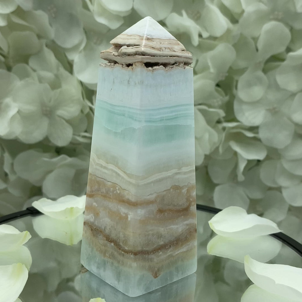 Caribbean Calcite Obelisk - Spiritual Growth & Self-Confidence