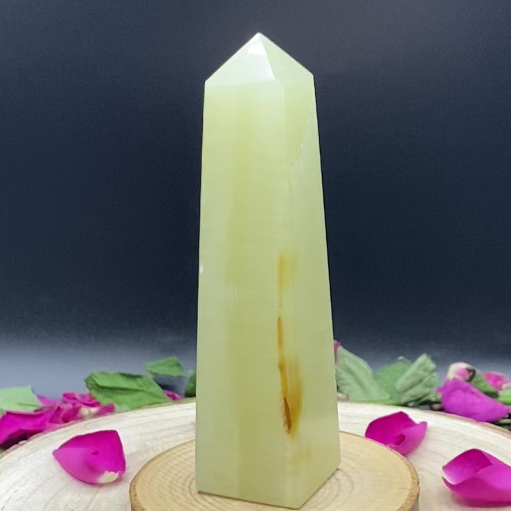 Green Calcite Obelisk - Emotional Balance