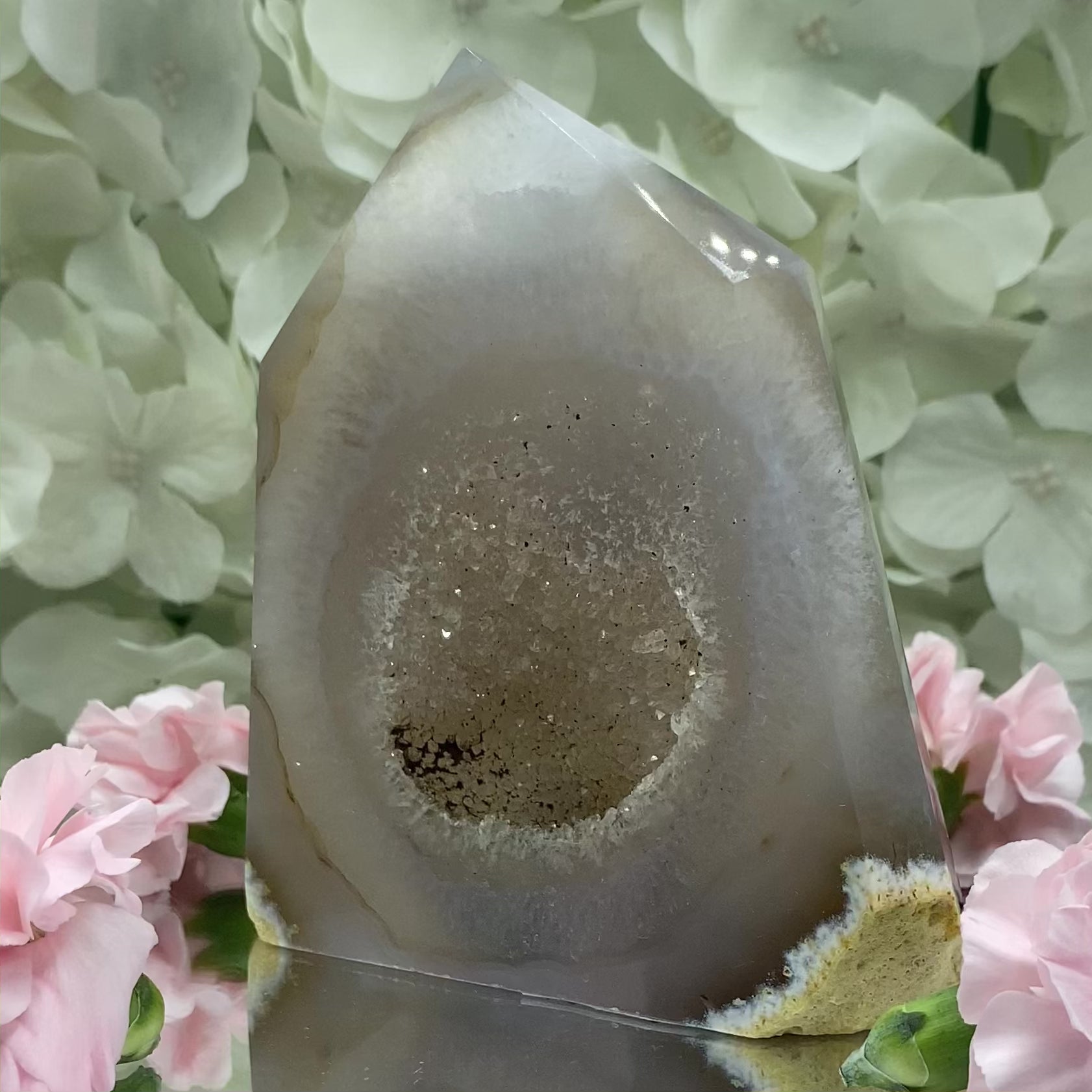 Agate Obelisk Drusy Tower - Balance & Harmony