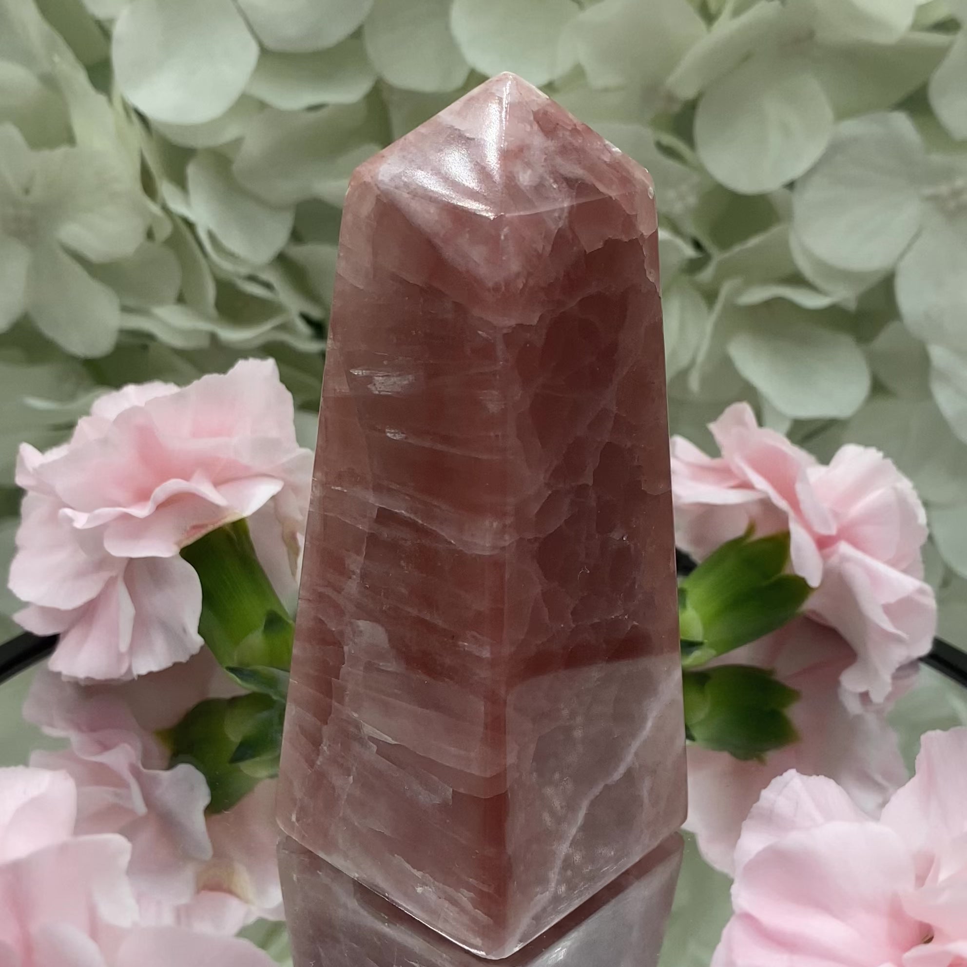 Strawberry Calcite Obelisk - Motivation & Willpower
