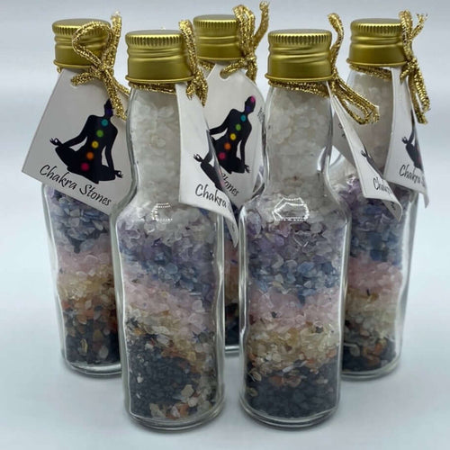 7 Chakras Gemstone Chips Bottle 12.8cm Crystals