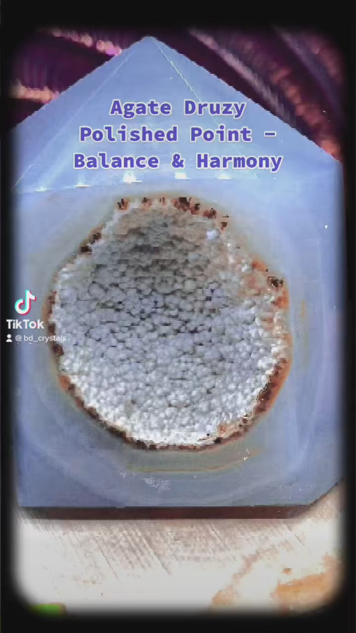 Agate Drusy Polished Point - Balance & Harmony