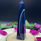 Blue Agate Obelisk - Peace & Happiness