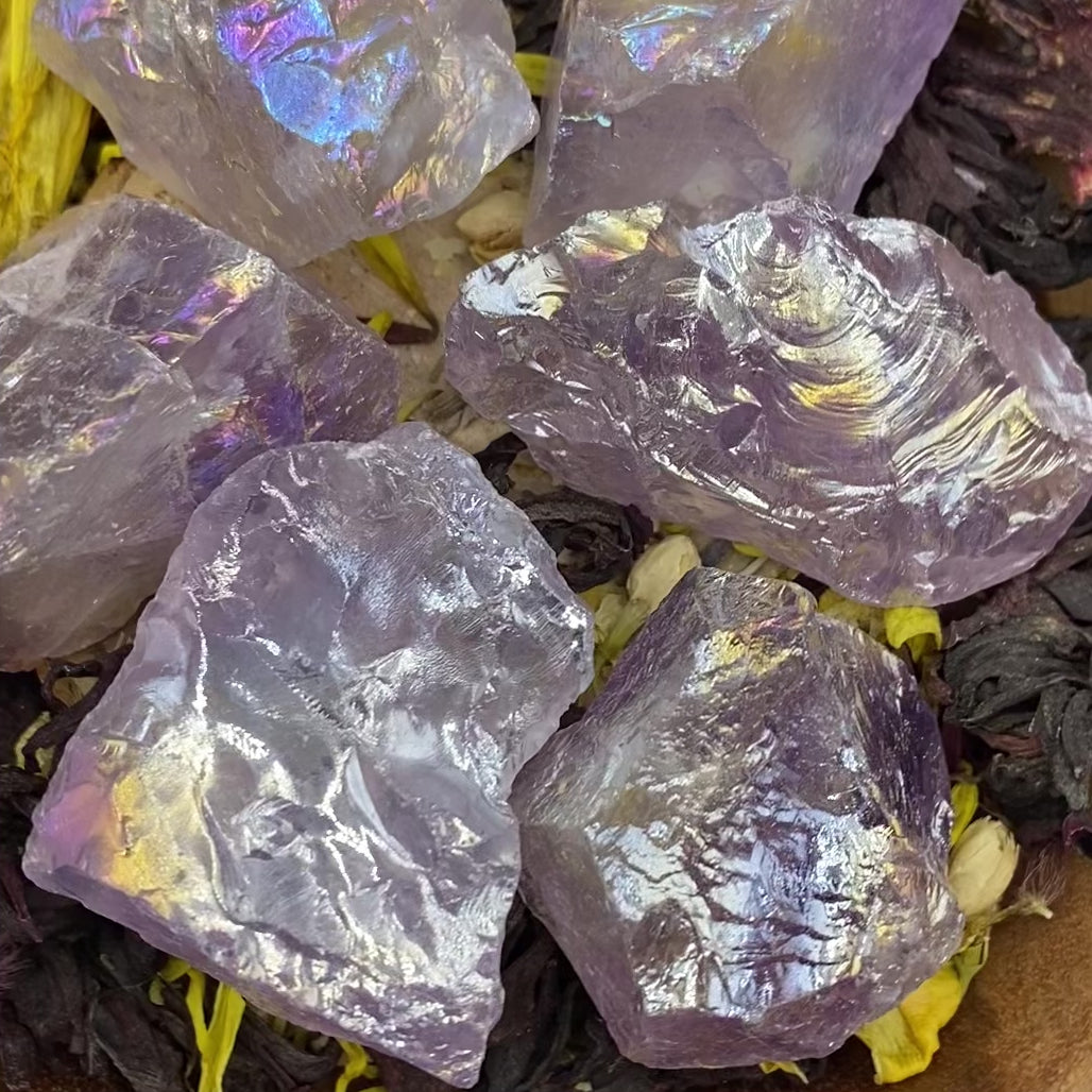 Rough Amethyst Aura Quartz Chunk - Spirituality & Transmutation