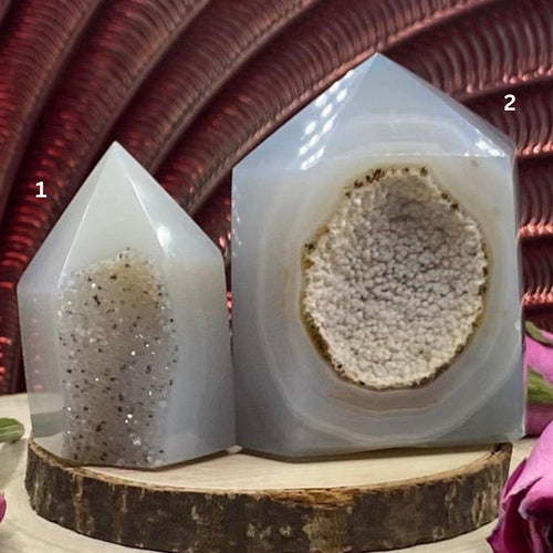 Agate Drusy Polished Point - Balance & Harmony Crystals