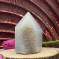 Agate Drusy Polished Point - Balance & Harmony 1- 5.4cm x 3.3cm Crystals