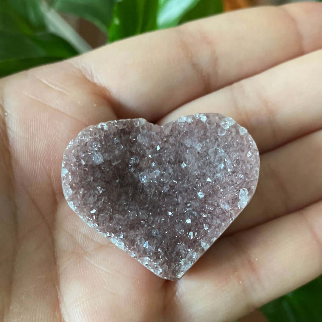 Amethyst Rainbow Pastille Heart - Spirituality & Transmutation 3- 3.6cm Crystals