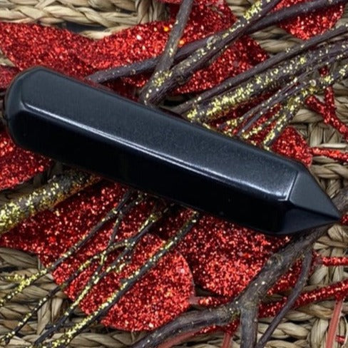 Black Jasper Wand (6 Faceted) Crystals