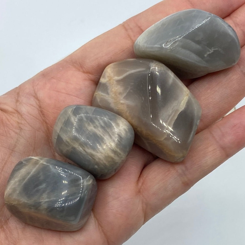 Black Moonstone Tumblestones - New Beginnings & Protection Crystals