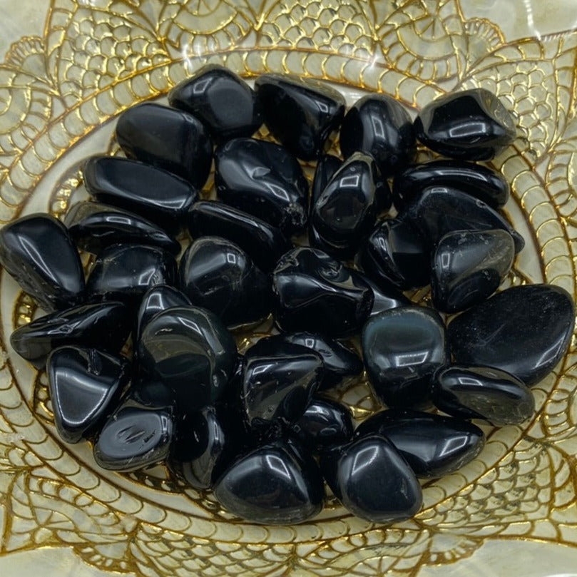 Black Obsidian Tumblestones - Protection & Awareness Medium Crystals