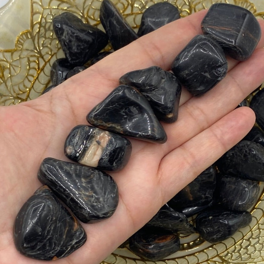 Black Tourmaline Tumblestones - Energetic Protection Crystals
