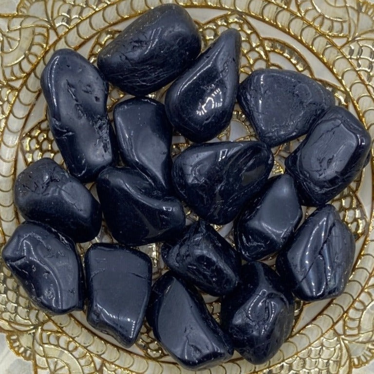 Black Tourmaline Tumblestones - Energetic Protection Large Crystals