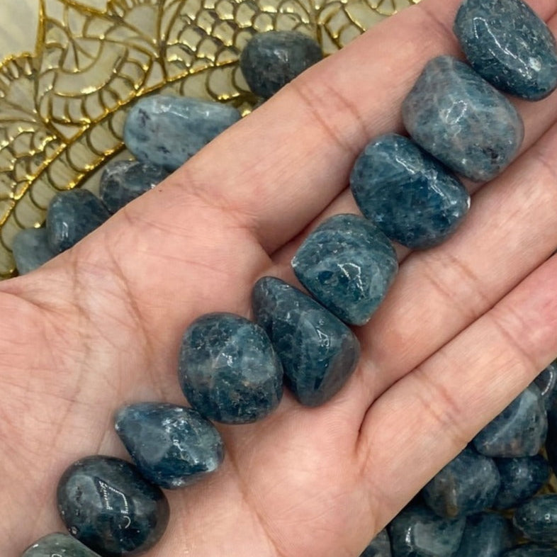Blue Apatite Tumblestones - Intuition & Enlightenment Small Crystals