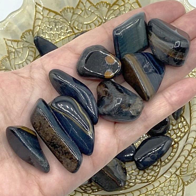 Blue Tiger's Eye (Hawk's Eye) Tumblestones - Communication & Serenity Crystals