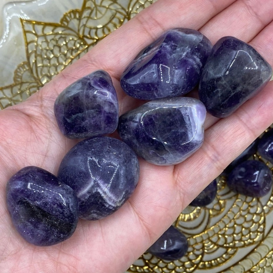 Dark Amethyst Tumblestones - Spirituality & Transmutation (Brazil) Crystals