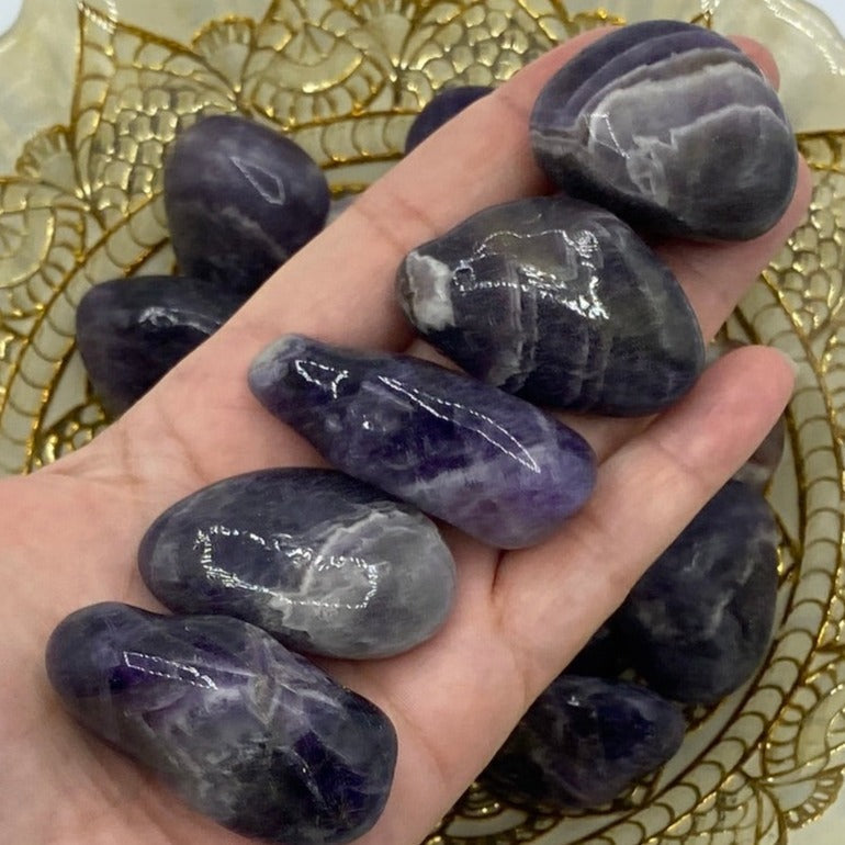 Dark Amethyst Tumblestones - Spirituality & Transmutation (Brazil) Crystals