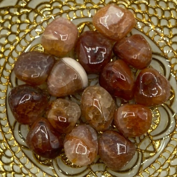 Fire Agate Tumblestones - Protection & Personal Strength Small Crystals