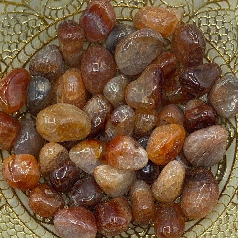 Fire Agate Tumblestones - Protection & Personal Strength Medium Crystals