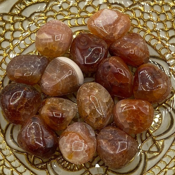 Fire Agate Tumblestones - Protection & Personal Strength Crystals