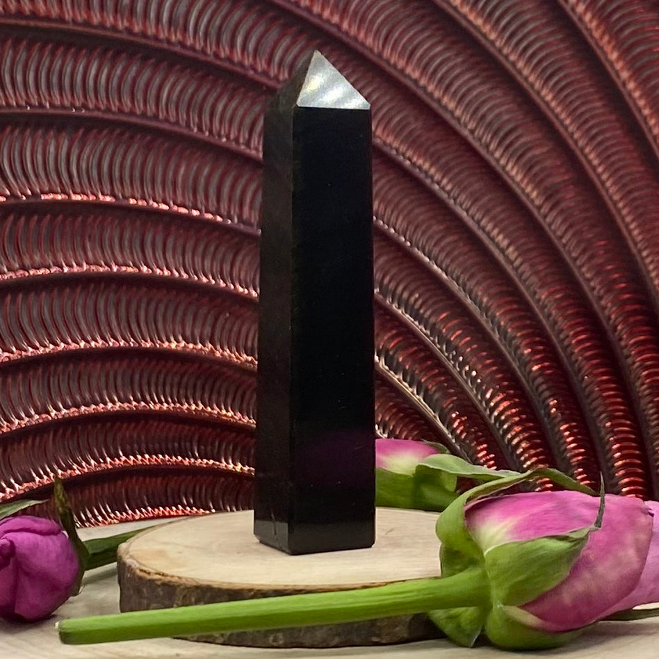 Gold Sheen Obsidian Obelisk - Manifestation & Energy Cleansing Crystals