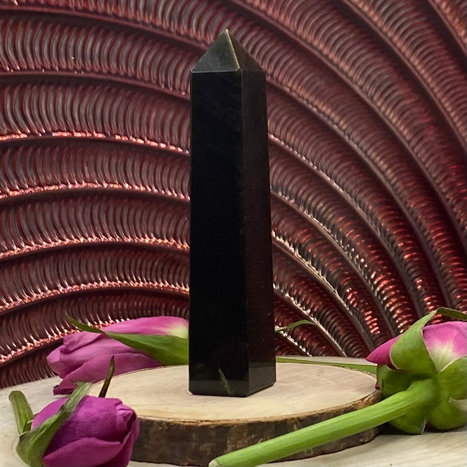 Gold Sheen Obsidian Obelisk - Manifestation & Energy Cleansing Crystals