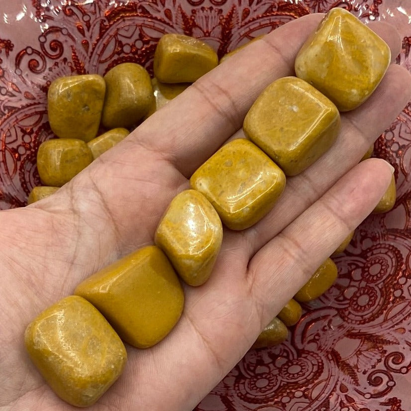 Golden (Yellow) Jade Tumblestones - Energy & Happiness Crystals