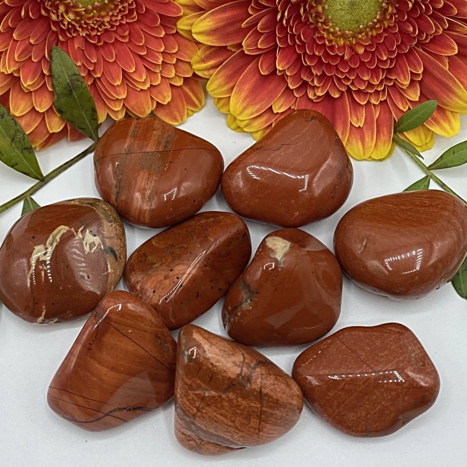 Satin Leaf Jasper Tumblestones Medium Crystals