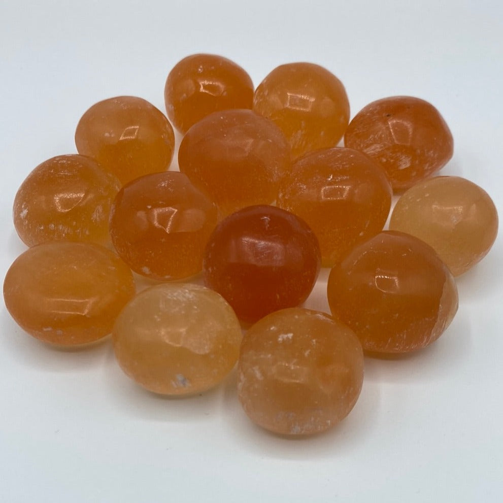Orange Selenite Freeform Tumblestones - Joy & Creativity Crystals
