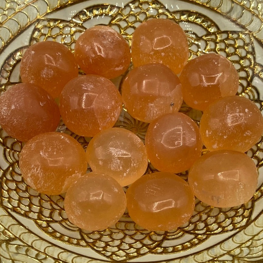 Orange Selenite Freeform Tumblestones - Joy & Creativity Medium Crystals