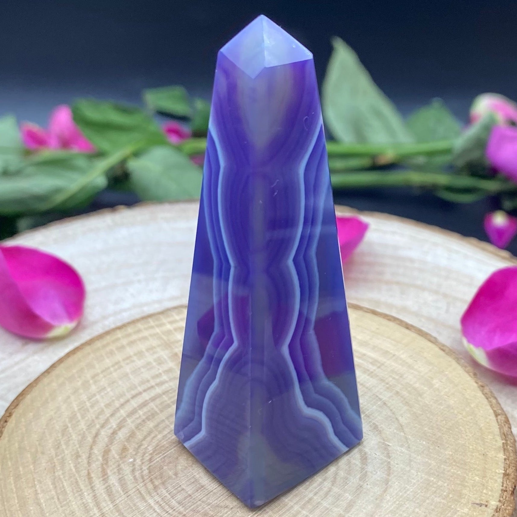 Purple Agate Obelisk - Stability & Courage Crystals
