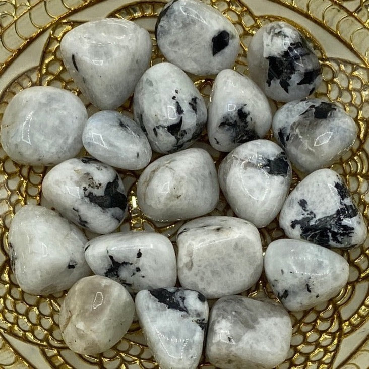 Rainbow Moonstone Tumblestones - Feminine Energy Crystals