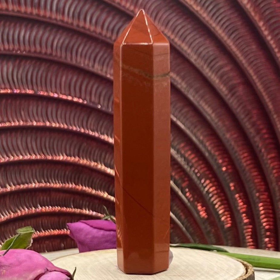 Red Jasper Polished Point - Vitality & Protection 2- 10cm x 2xm Crystals