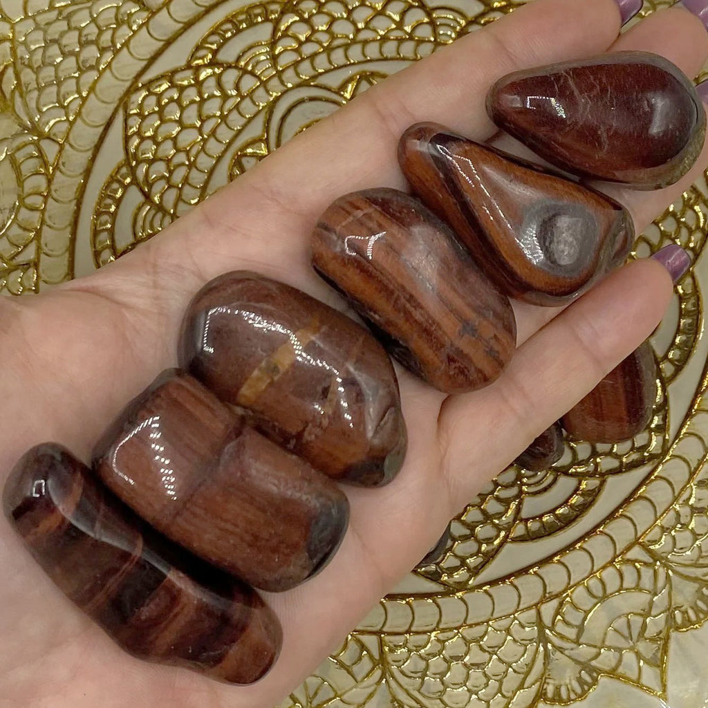 Red Tiger's Eye (Bull/ Dragon's Eye) Tumblestones - Motivation & Courage Large Crystals