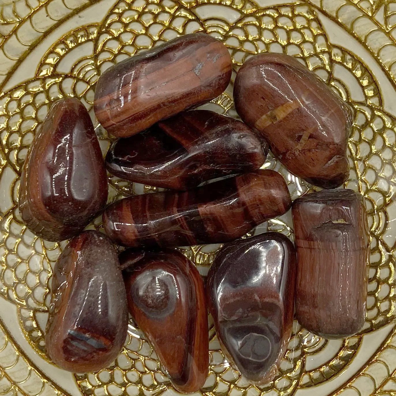 Red Tiger's Eye (Bull/ Dragon's Eye) Tumblestones - Motivation & Courage Crystals