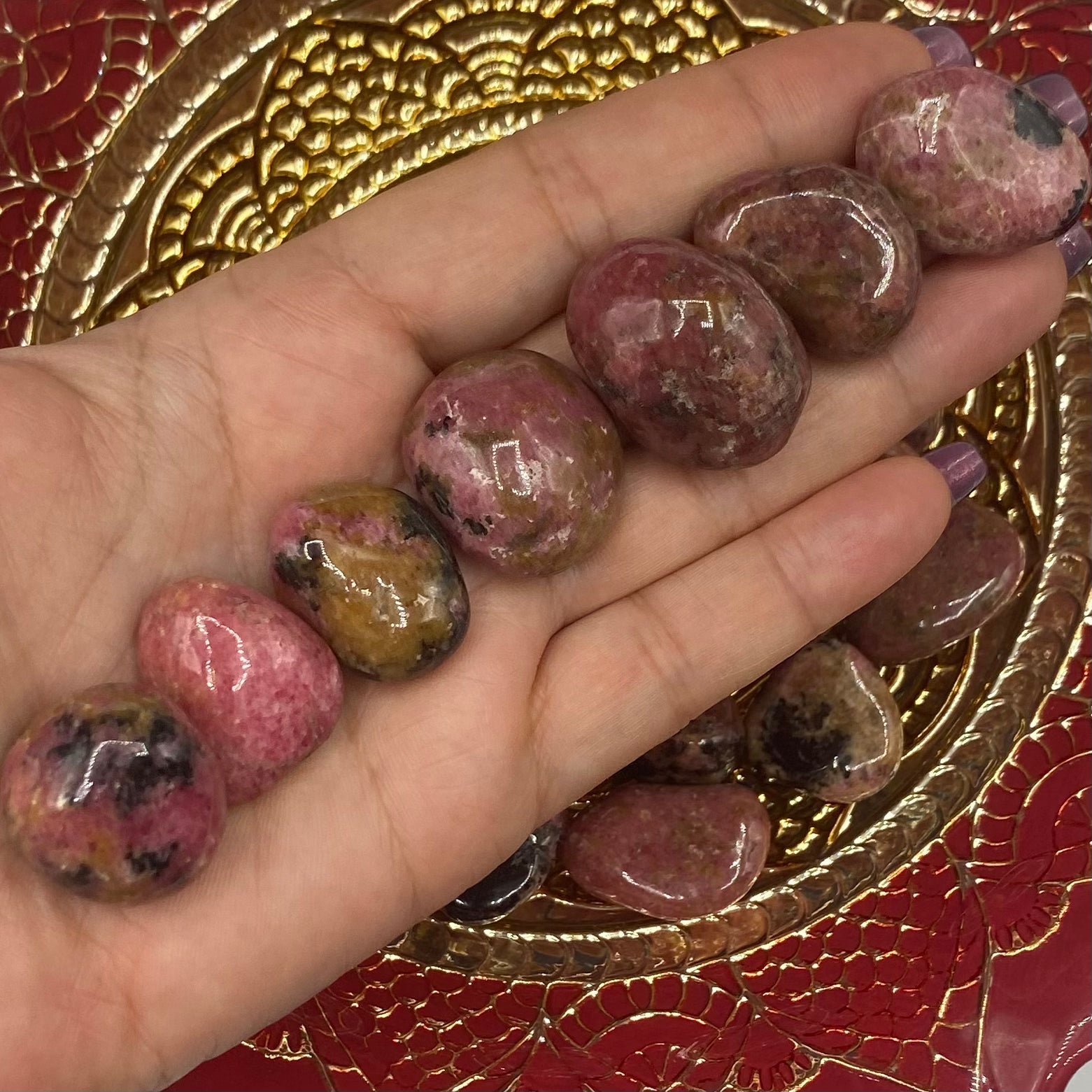 Rhodonite Tumblestones - Emotional Healing & Self-Confidence Crystals