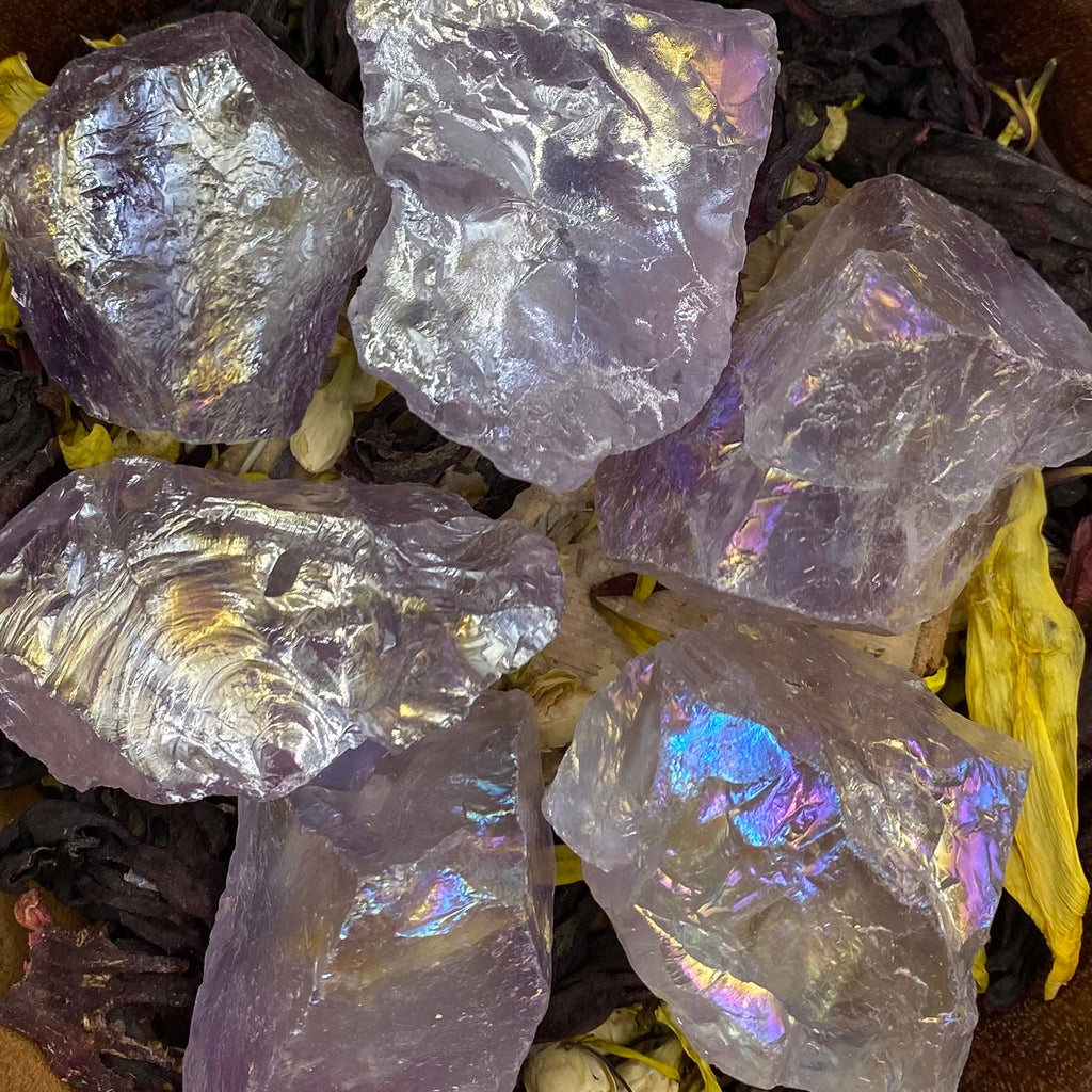 Rough Amethyst Aura Quartz Chunk - Spirituality & Transmutation Crystals