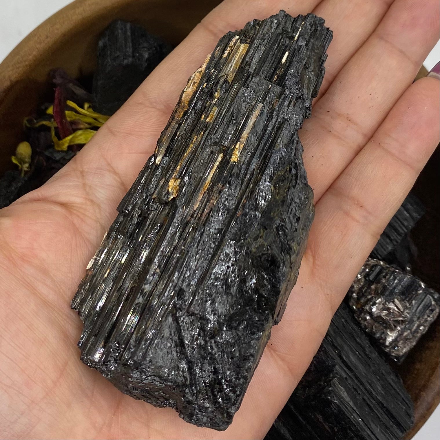 Rough Black Tourmaline Chunk - Energetic Protection 6- 140g-160g Crystals