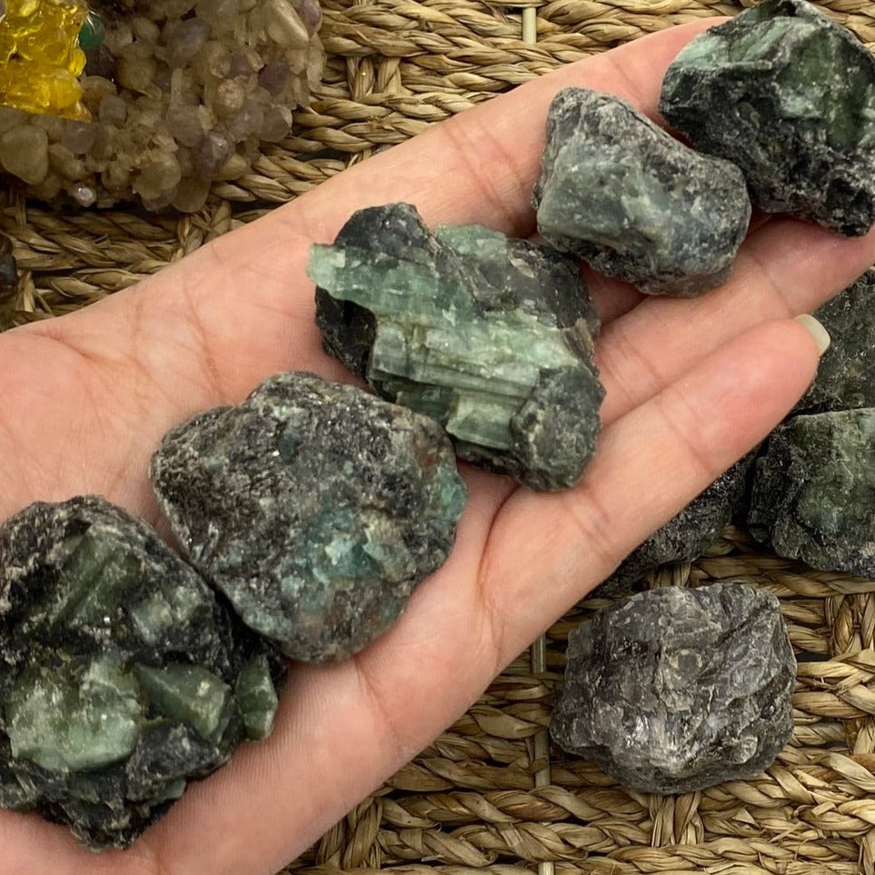 Rough Emerald in Matrix Chunk - Vitality & Positive Relationships 21g - 30g Crystals