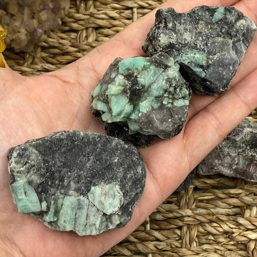 Rough Emerald in Matrix Chunk - Vitality & Positive Relationships 41g - 50g Crystals