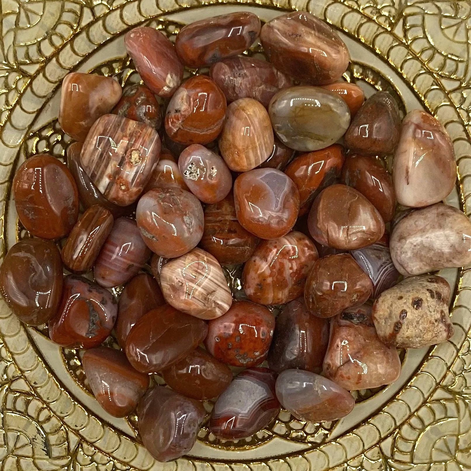 Sardonyx Tumblestones - Strength & Protection Crystals